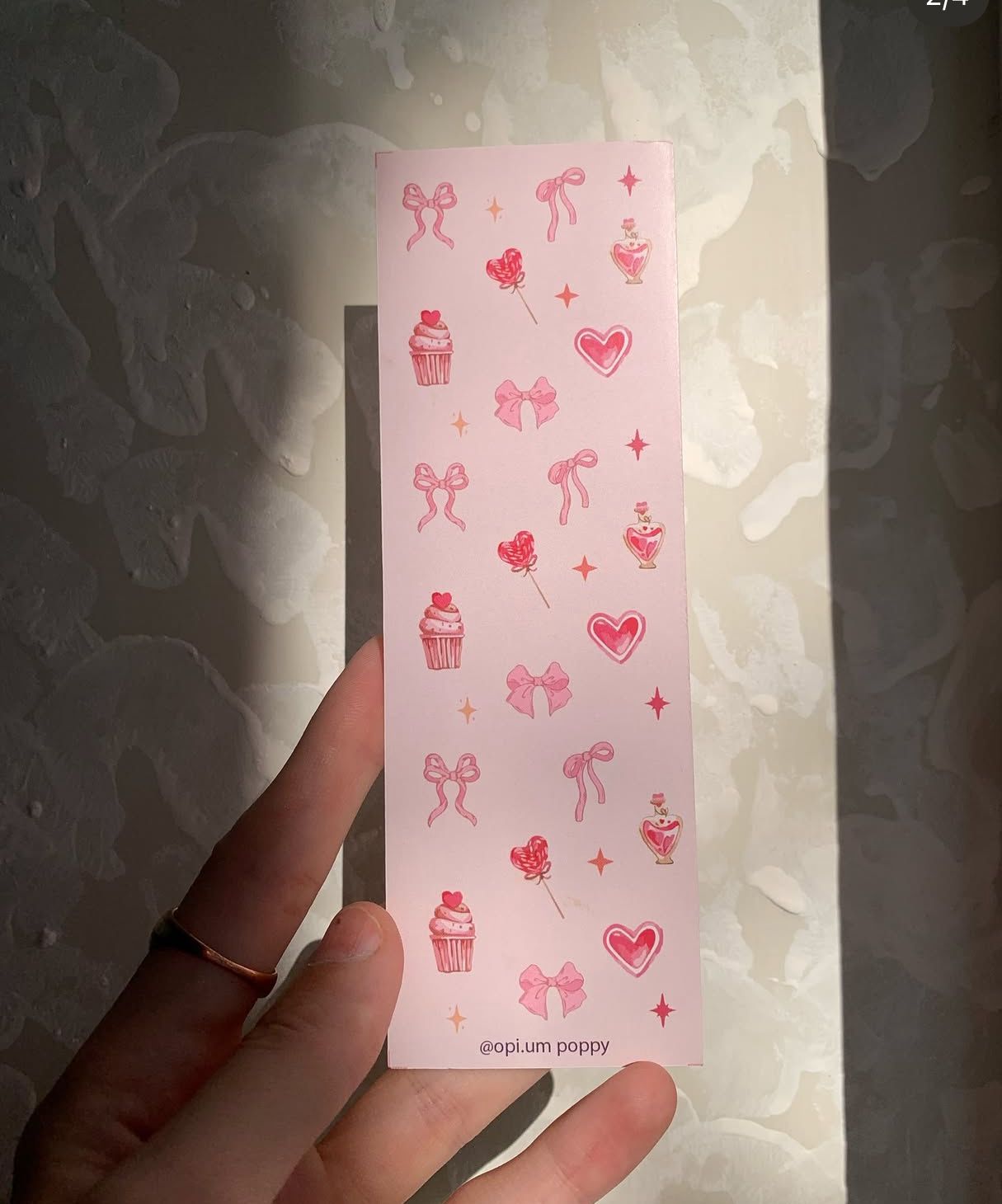 Pink Bows - Premium Card Bookmark
