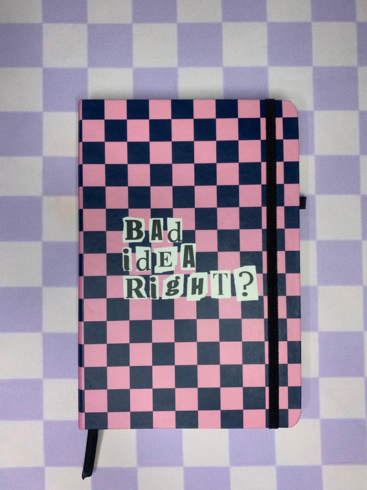 Hard Bound Journal - Pink Checkered Pattern