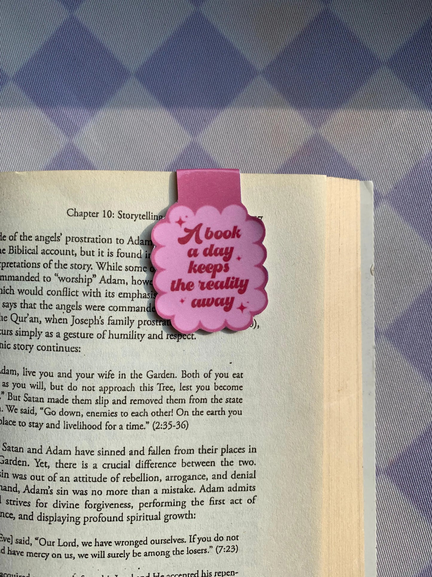 A book a day keeps the reality away - Laminated Magnetic Bookmark