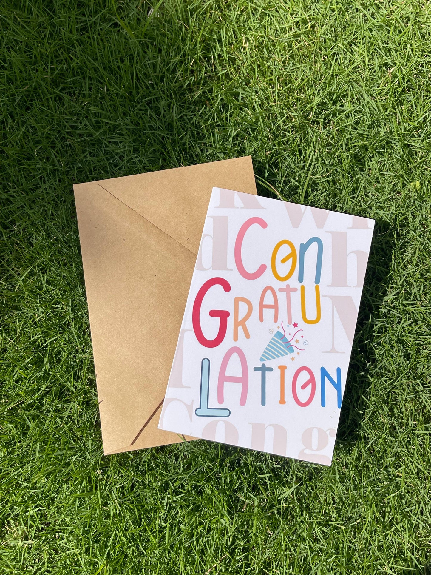 Congratulations - 4x6 Inch Greeting Cards with Craft Envelopes