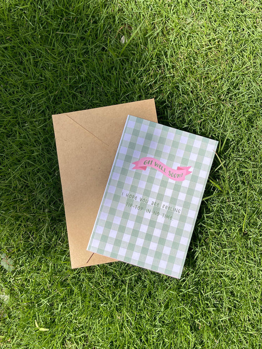 Get Well Soon - 4x6 Inch Greeting Cards with Craft Envelopes