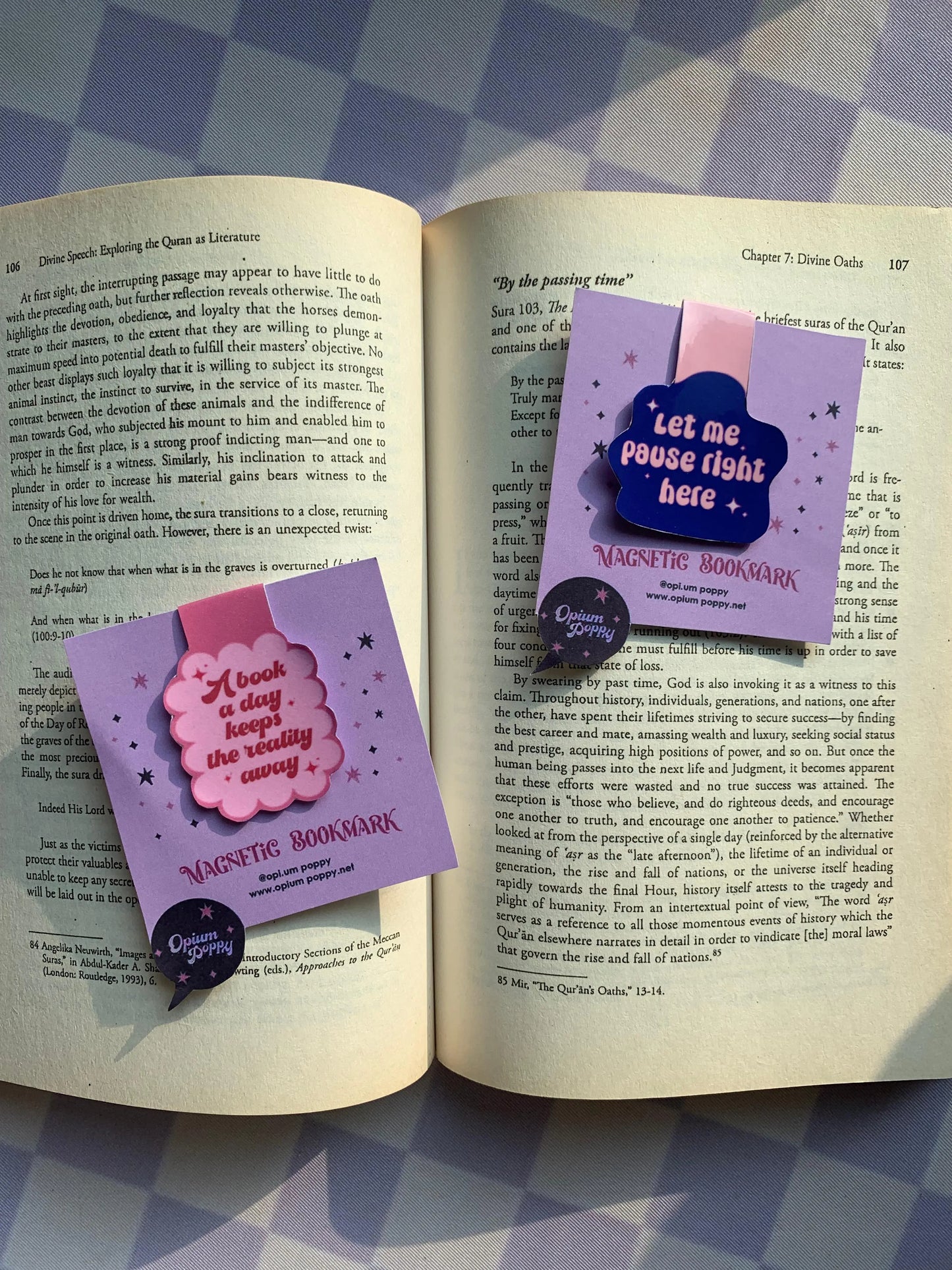 A book a day keeps the reality away - Laminated Magnetic Bookmark
