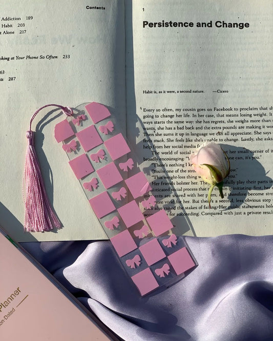Pink Chess and Bowa - Premium Acrylic Bookmarks
